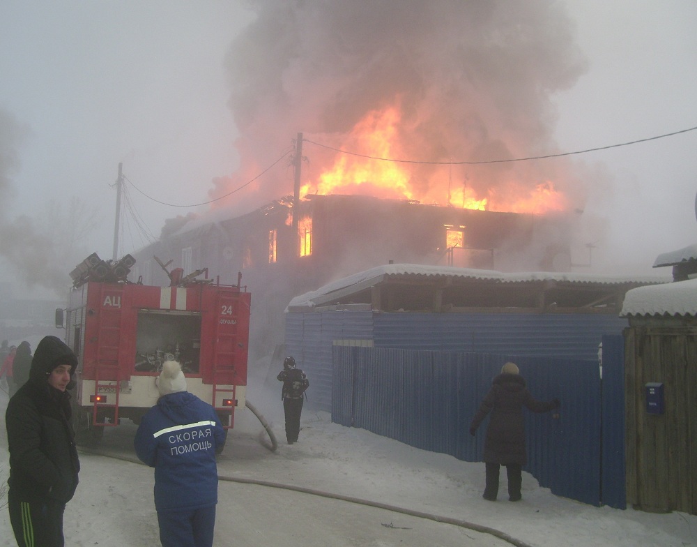 Пожар в Богучанах.