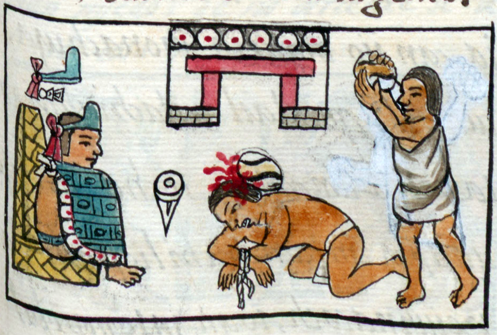 Монтесума II, император Мексики, наблюдает за казнью.