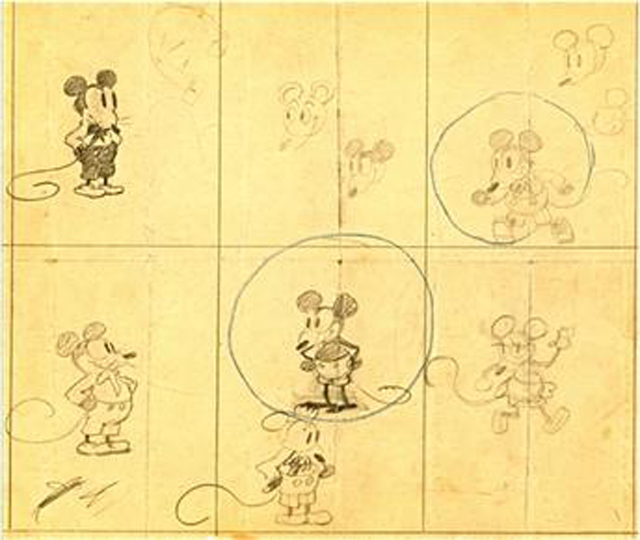 Эскиз Микки начала 1928 года. Из коллекции The Walt Disney Family Museum.