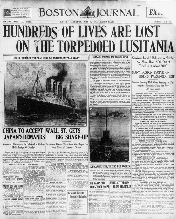 
 Тень «Лузитании». Как одна торпеда изменила мировую политику США    