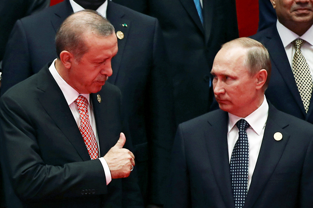 Президент Турции Реджеп Эрдоган и Президент РФ Владимир Путин на саммите G20.