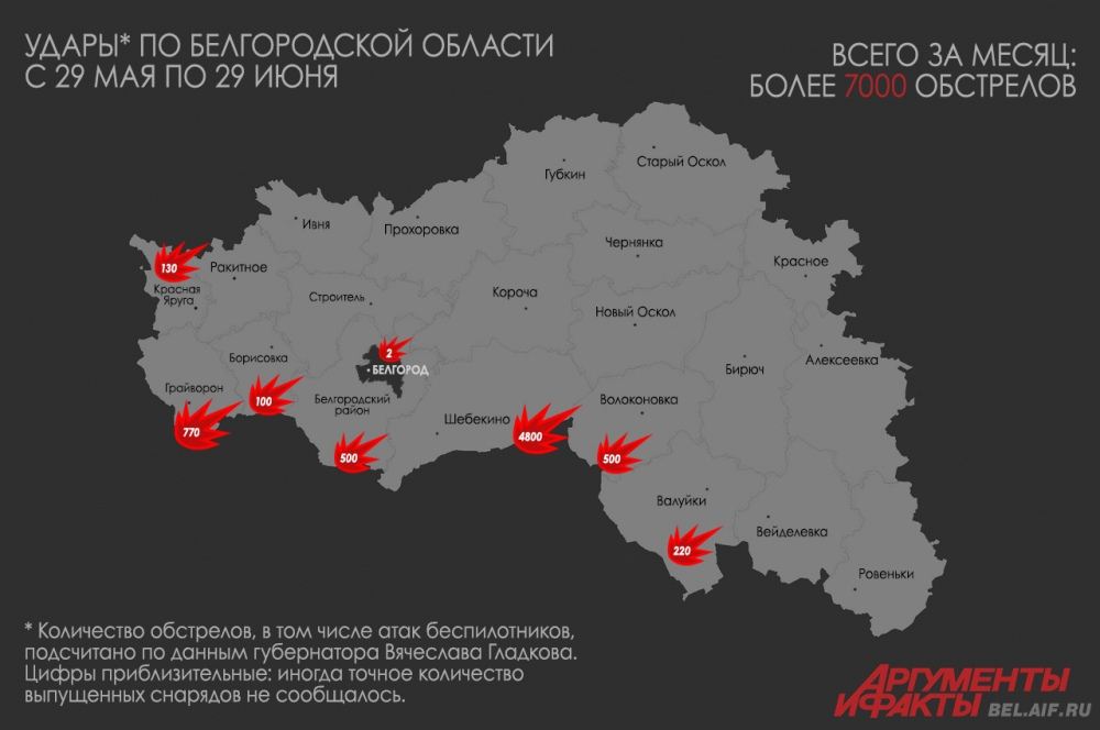 Инфографика обстрелов Белгородской области 