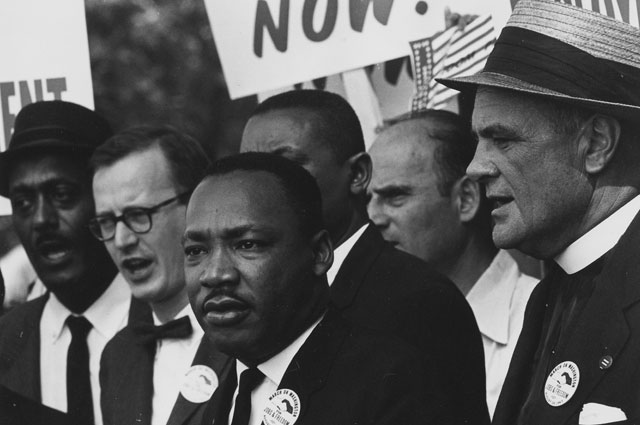М. Л. Кинг на марше за гражданские права в Вашингтоне.
