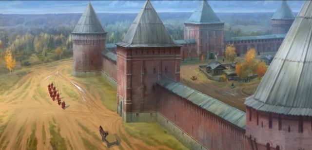 В мультфильме смоленская крепостная стена выглядит, как современная. 