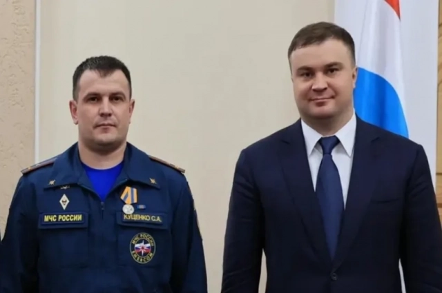 Сергей Куценко и губернатор Омской области Виталий Хоценко.