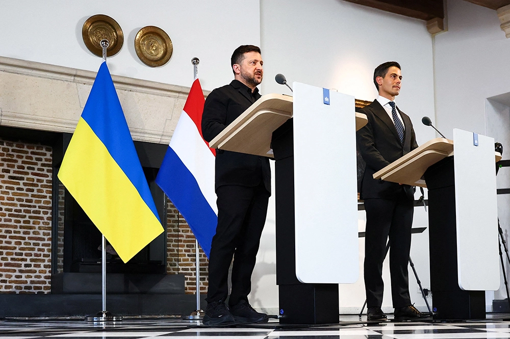 Пресс-конференции Зеленского с премьер-министром Нидерландов Робом Йеттеном. 