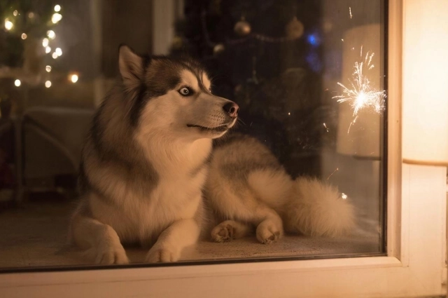 Можно приучить собаку не бояться салютов.