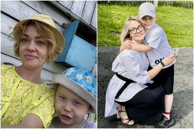 Инна на фотографиях до обращения в центр и после. Совершенно разные женщины!