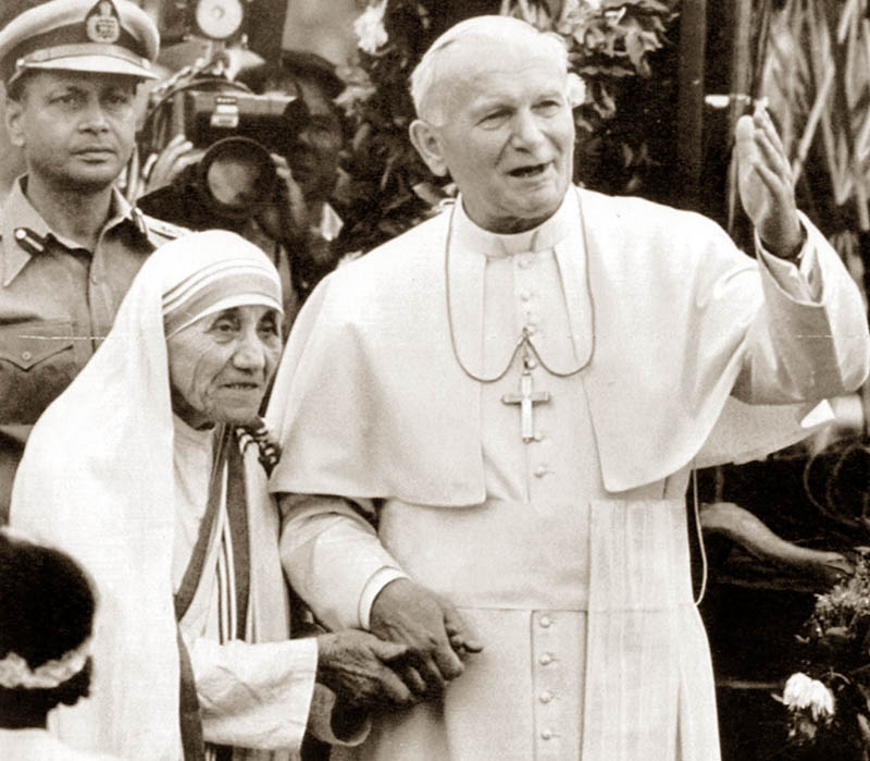 Мать Тереза и Папа Иоанн Павел II