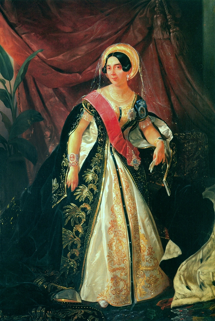 Графиня Паскевич в официальном придворном платье статс-дамы на портрете Н. Г. Шильдера