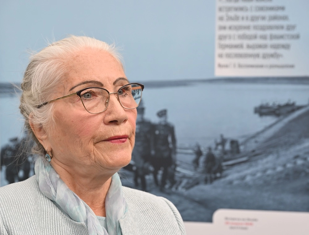 Президент Фонда памяти полководцев Победы, дочь маршала Ивана Конева, войска которого принимали участие во встрече на Эльбе в апреле 1945 года, Наталия Конева.