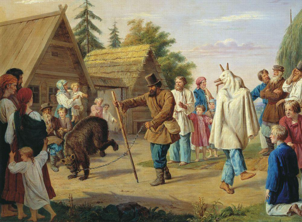 Ф.Н. Рисс. «Скоморохи в деревне», 1857 г.