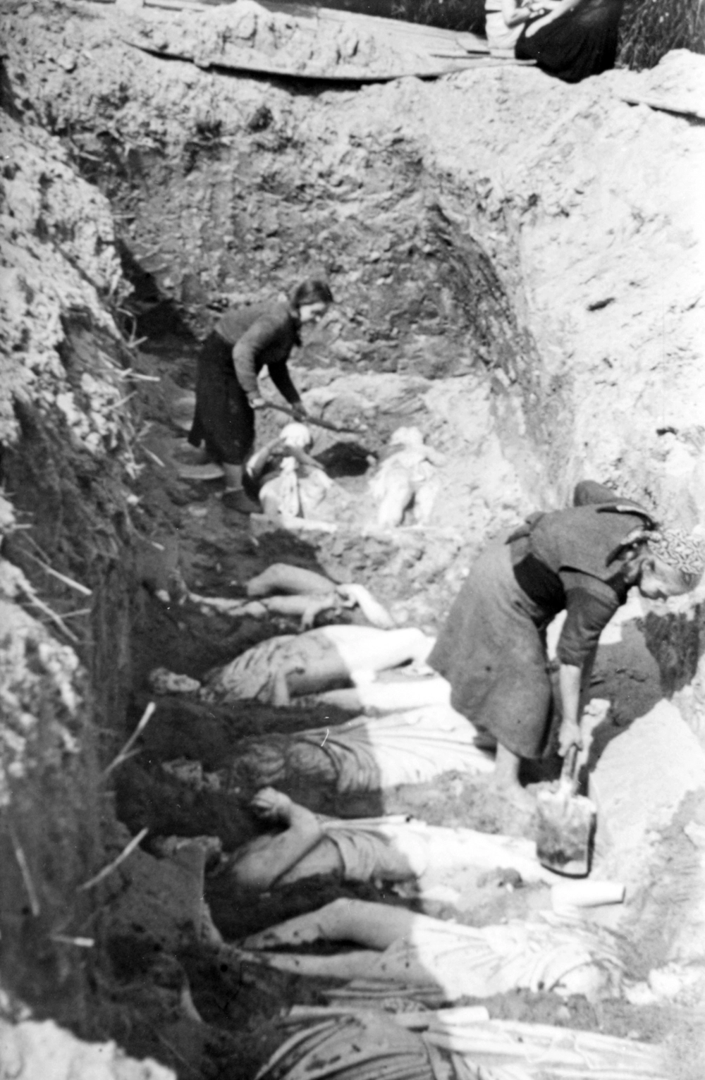 Выкапывание парковых скульптур, которые были укрыты под землёй при приближении немецко-фашистских захватчиков. Фото из проекта «Наше наследие. Сохраненное и возрожденное» https://nasledie.aif.ru