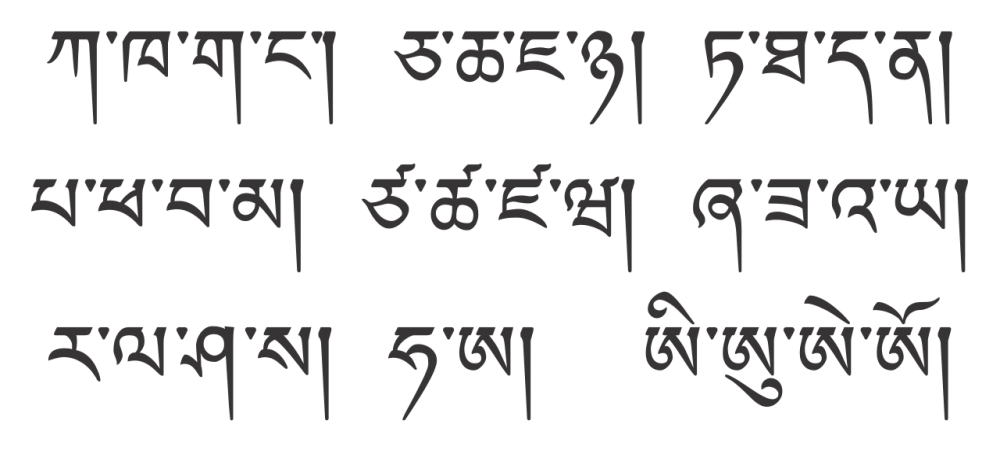 Надпись на тибетском языке.