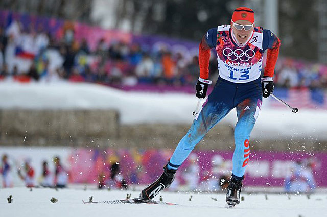 Никита Крюков в спринте в соревнованиях по лыжным гонкам среди мужчин на XXII зимних Олимпийских играх в Сочи