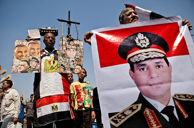 Акция в поддержку министра обороны Египта генерала Абделя Фаттаху аль-Сиси
