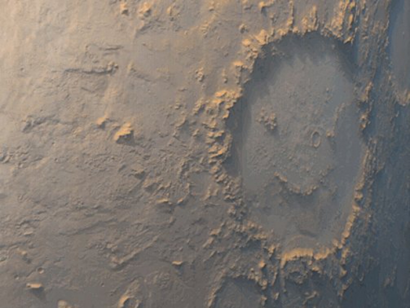На Марсе есть кратер в виде смайлика