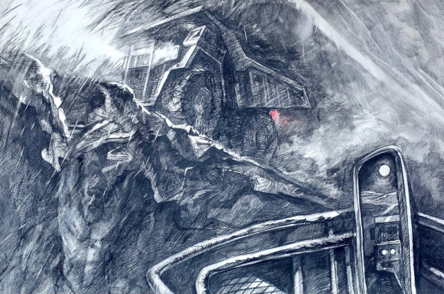 Картина Ильи Храброго «Атлант». С этим греческим титаном художник ассоциирует огромный БелАЗ.
