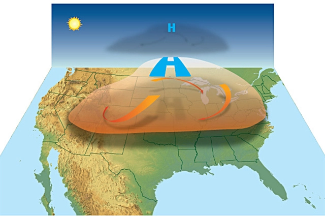 Тепловой купол над США.