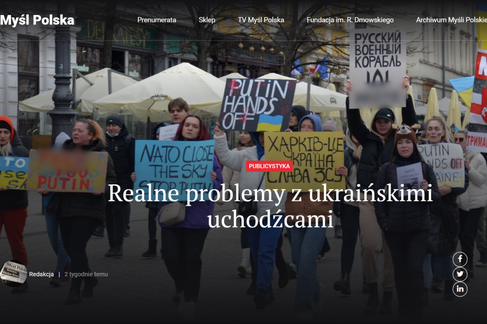 Скриншот с сайта газеты Myslpolska