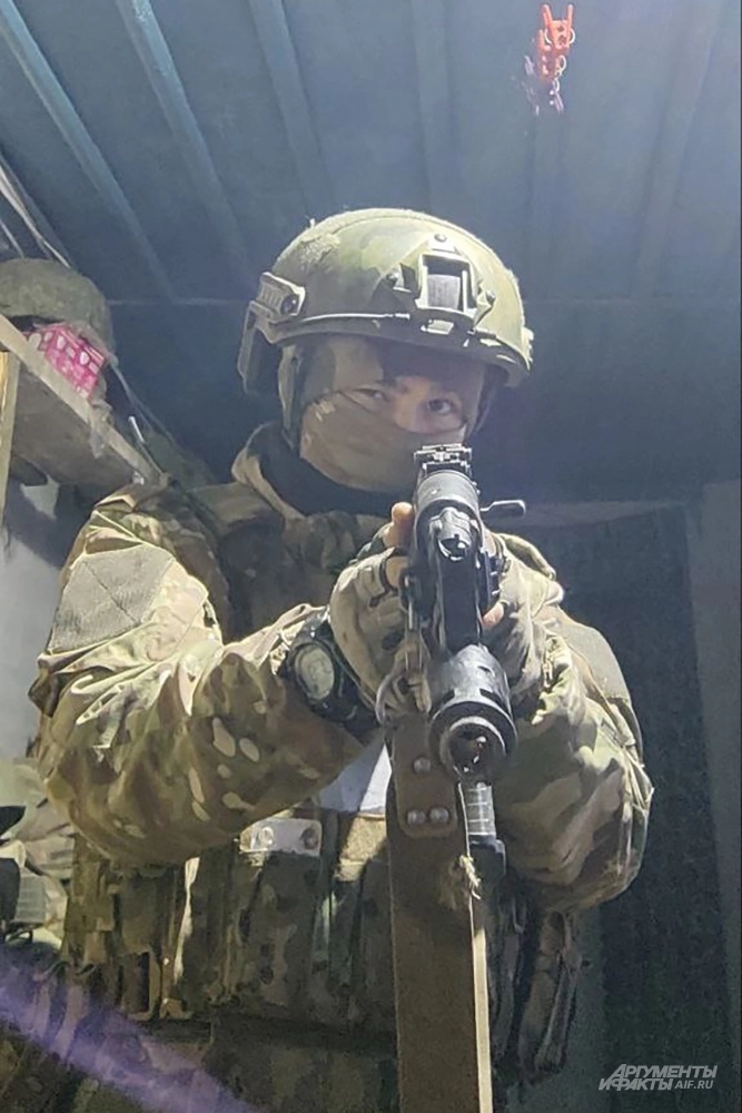 Фото к тексту Дмитрия Григорьева про бойца позывным Эскимос. На фото: Боец с позывным Эскимос