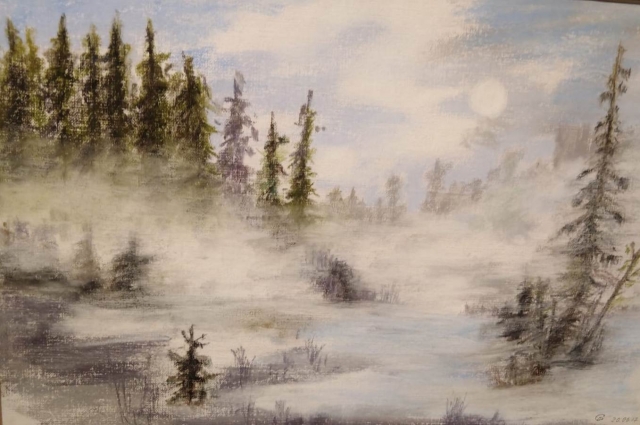 Сергей Шойгу рисует природу своего родного края - Тувы. 
