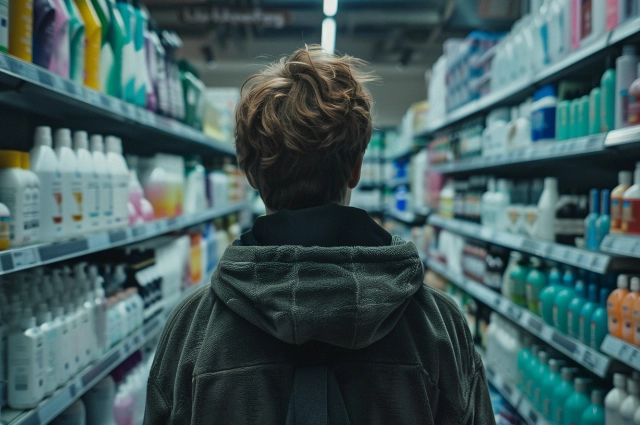 Парень в супермаркете