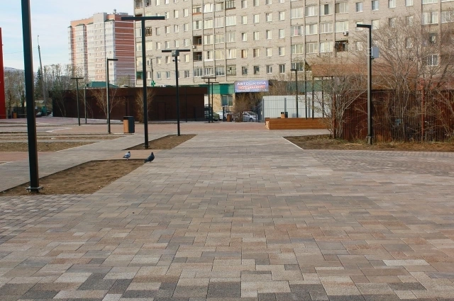 Тротуарная плитка в сквере МЖК