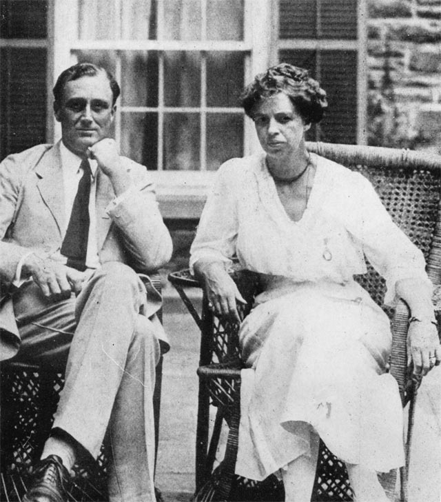 Франклин Рузвельт и жена Элеонора. 1920 г.