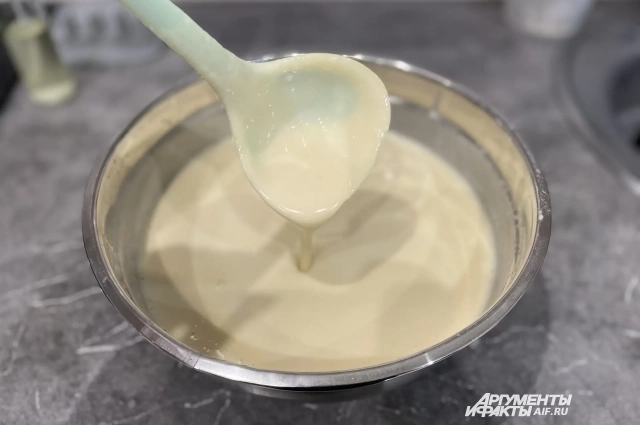 Идеальное тесто должно быть жидким.