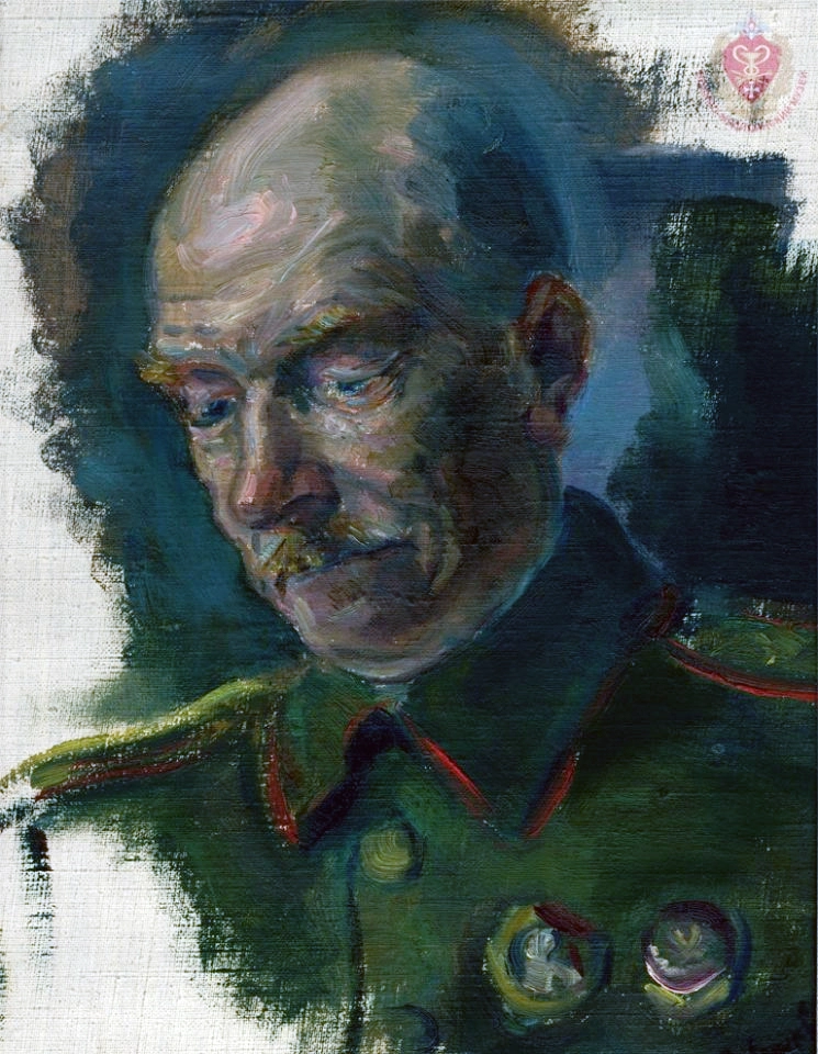 Генерал-лейтенант медицинской службы Воячек Владимир Игнатьевич. Этюд. Худ. Рабинович М.Ц. Х/м, 1943 г.