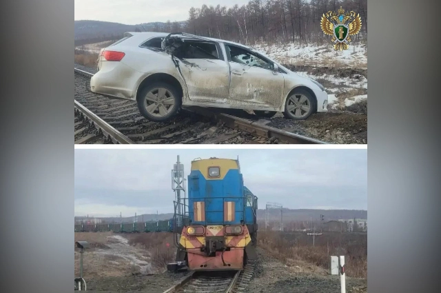 Столкновение локомотива и машины