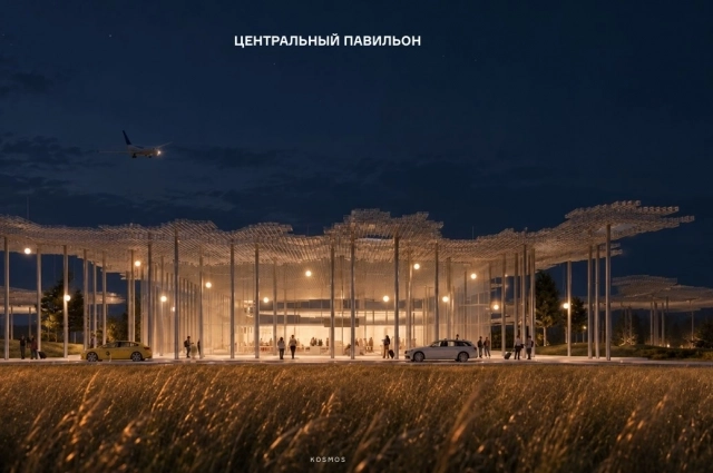 В проекте бюро «Космос» предлагается легкая парящая кровля.