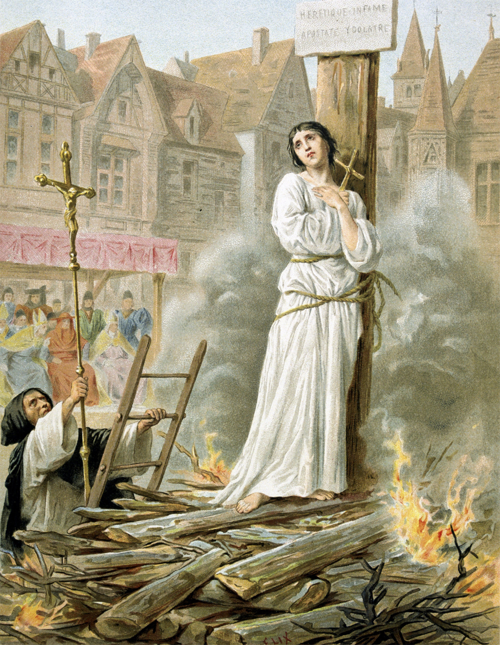 Сожжение Жанны д’Арк. Открытка XIX века.