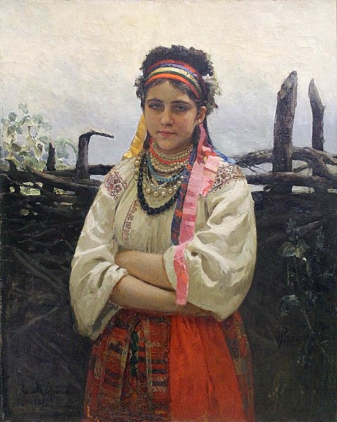 Украинка у плетня