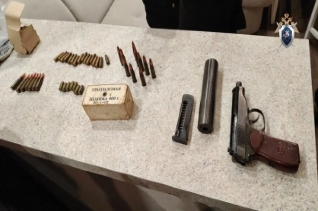 Оружие, обнаруженное при обысках у подозреваемых.