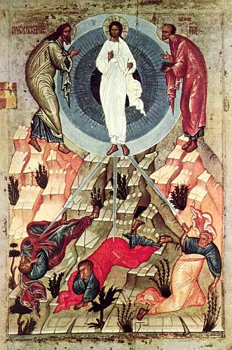 Преображение Господне. Икона, Новгород, XV век.
