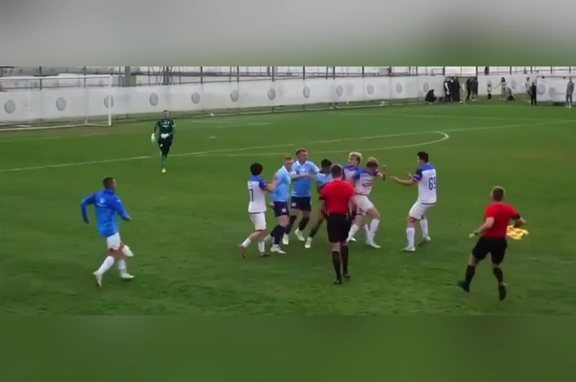 Из-за массовой драки матч пришлось досрочно завершить.