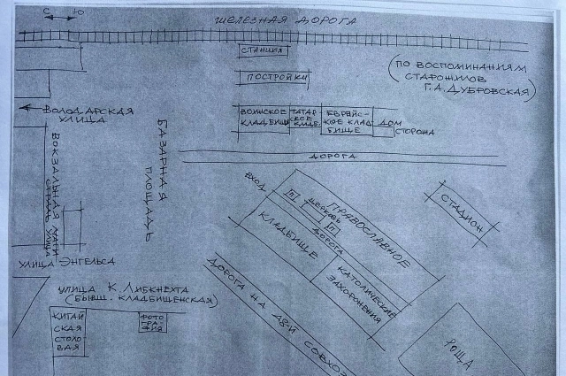 Карта расположения кладбища.