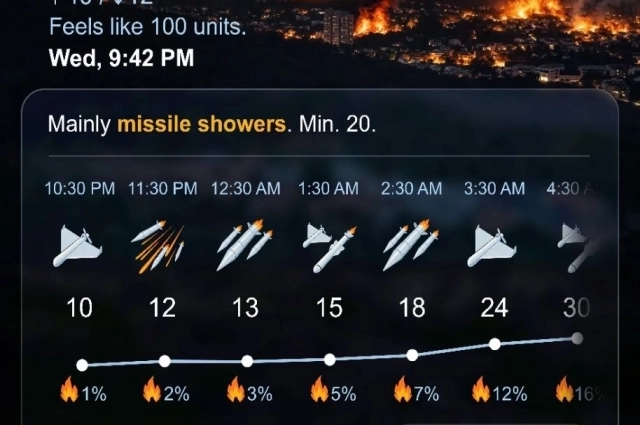 Прогноз погоды для Тель-Авива от Ирана