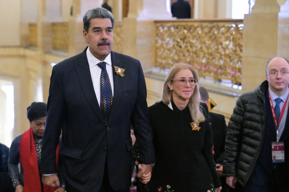 Президент Венесуэлы Николас Мадуро с супругой Силией Флорес.