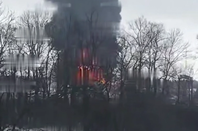 Пожар в Одессе после взрывов