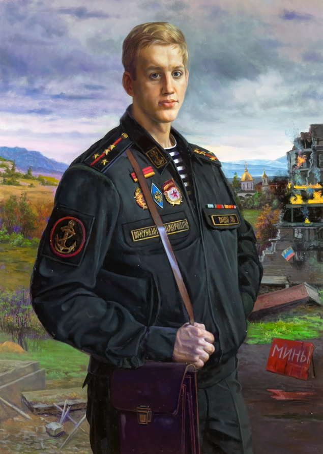 Дмитрий Титов, участник специальной военной операции. (холст, масло, 2025).