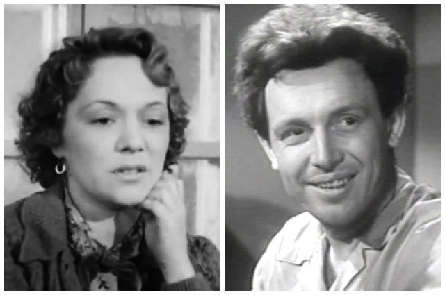 Римма Быкова в фильме «Чужая родня» (1955); Иннокентий Смоктуновский в фильме «Рядом с нами» (1957).
