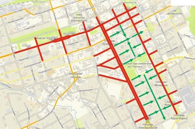Карта улиц, где будет запрещена парковка.