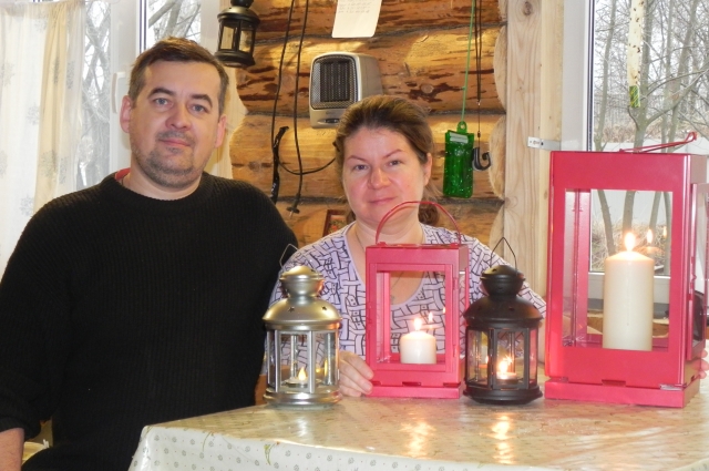 Елена с мужем Вадимом.