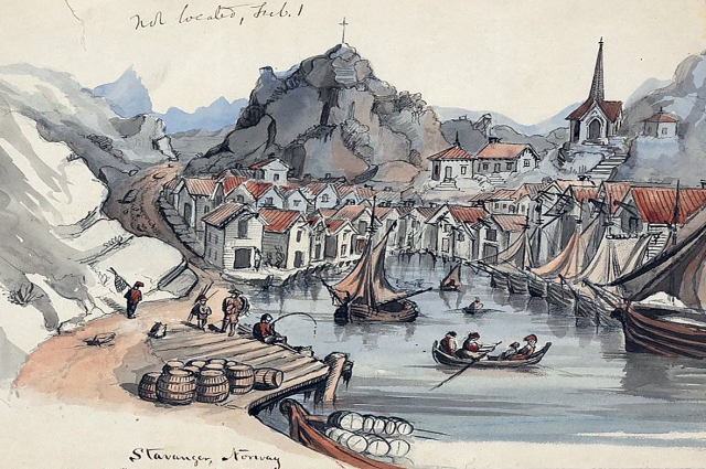 Портовый поселок Ставангер, XIX век.