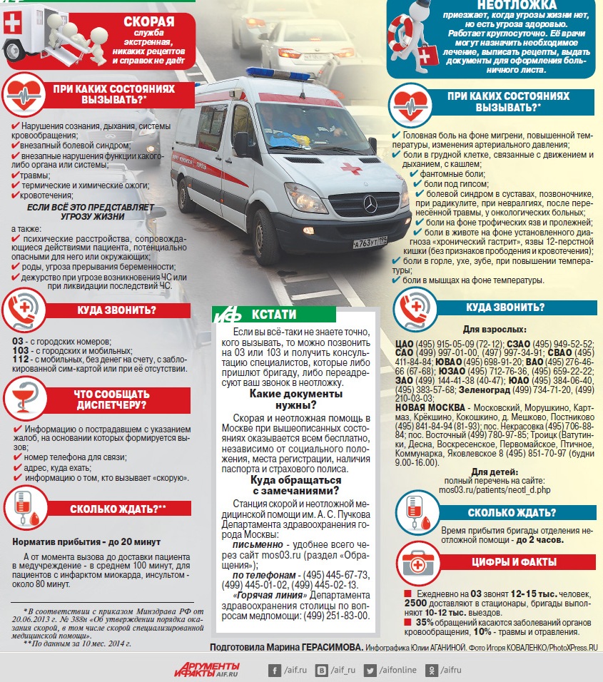 Скорая или неотложка? Когда кого вызывать и сколько ждать приезда врачей |  Аргументы и Факты