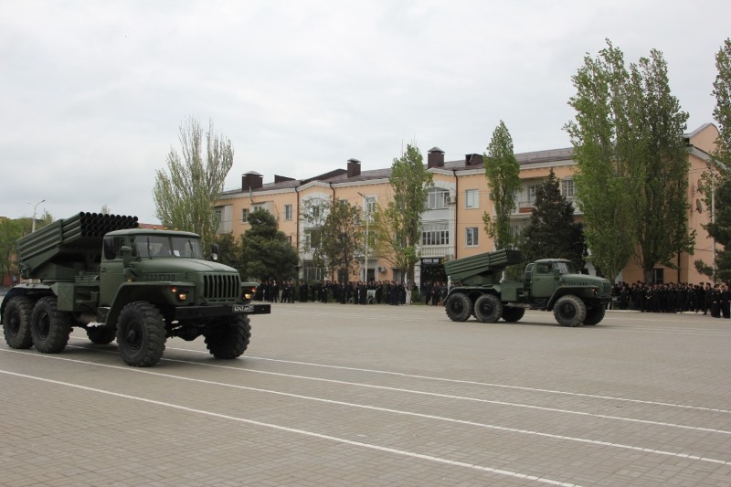 Репетиция военного парада в Каспийске.