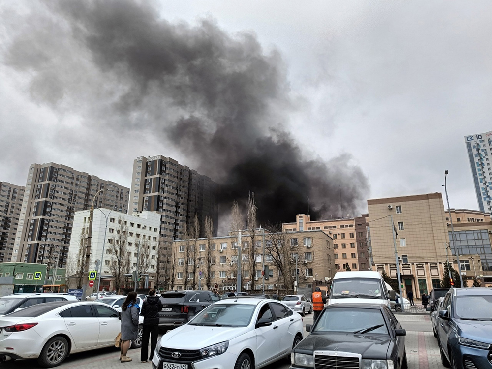 пожар в здании ФСБ в Ростове-на-Дону